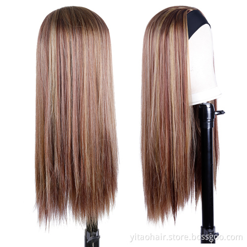 FAZHIYUAN Highlight Brazilian Colorful Silky Straight Deep Short Water Wave Bob Kinky Curly Synthetic Headband Wigs
